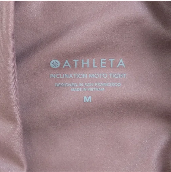 Athleta Inclination Moto Tight Champagne Purple Shimmer Gleam Metallic M… - Picture 3 of 3